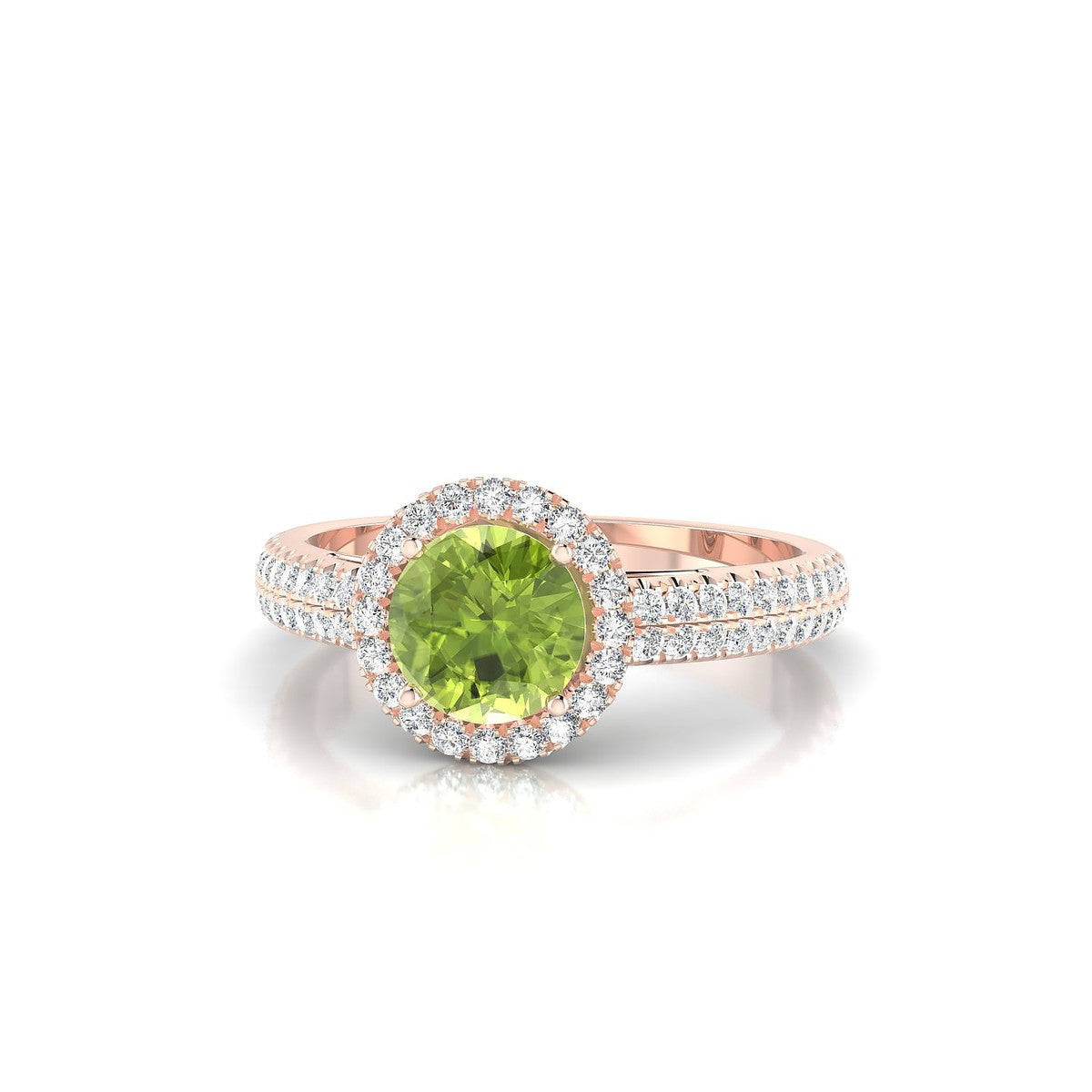 Celeste | 18k Rose Gold 6 mm Round Peridot Ring