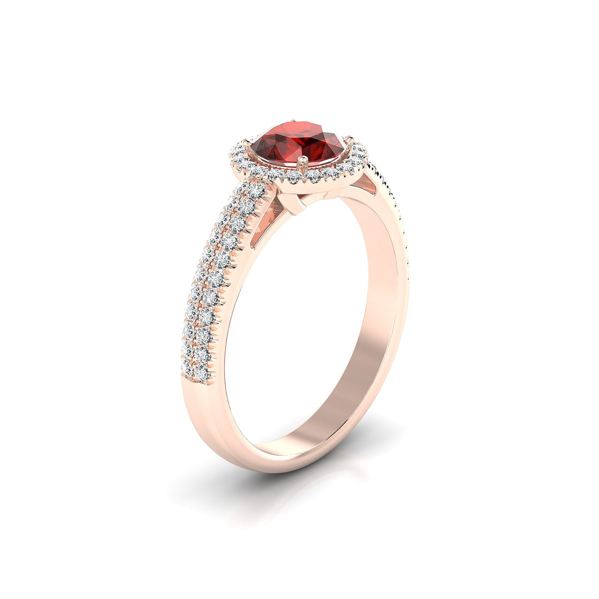 Celeste | 18k Rose Gold 6 mm Round Garnet Ring