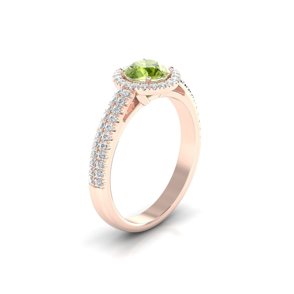 Celeste | 18k Rose Gold 6 mm Round Peridot Ring