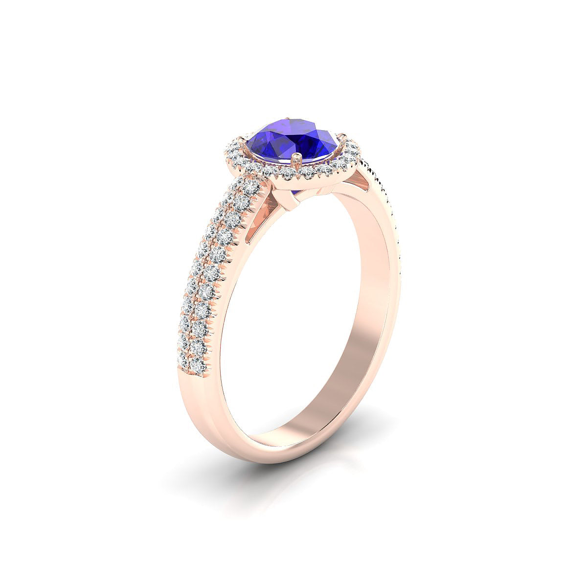 Celeste | 18k Rose Gold 6 mm Round Tanzanite Ring
