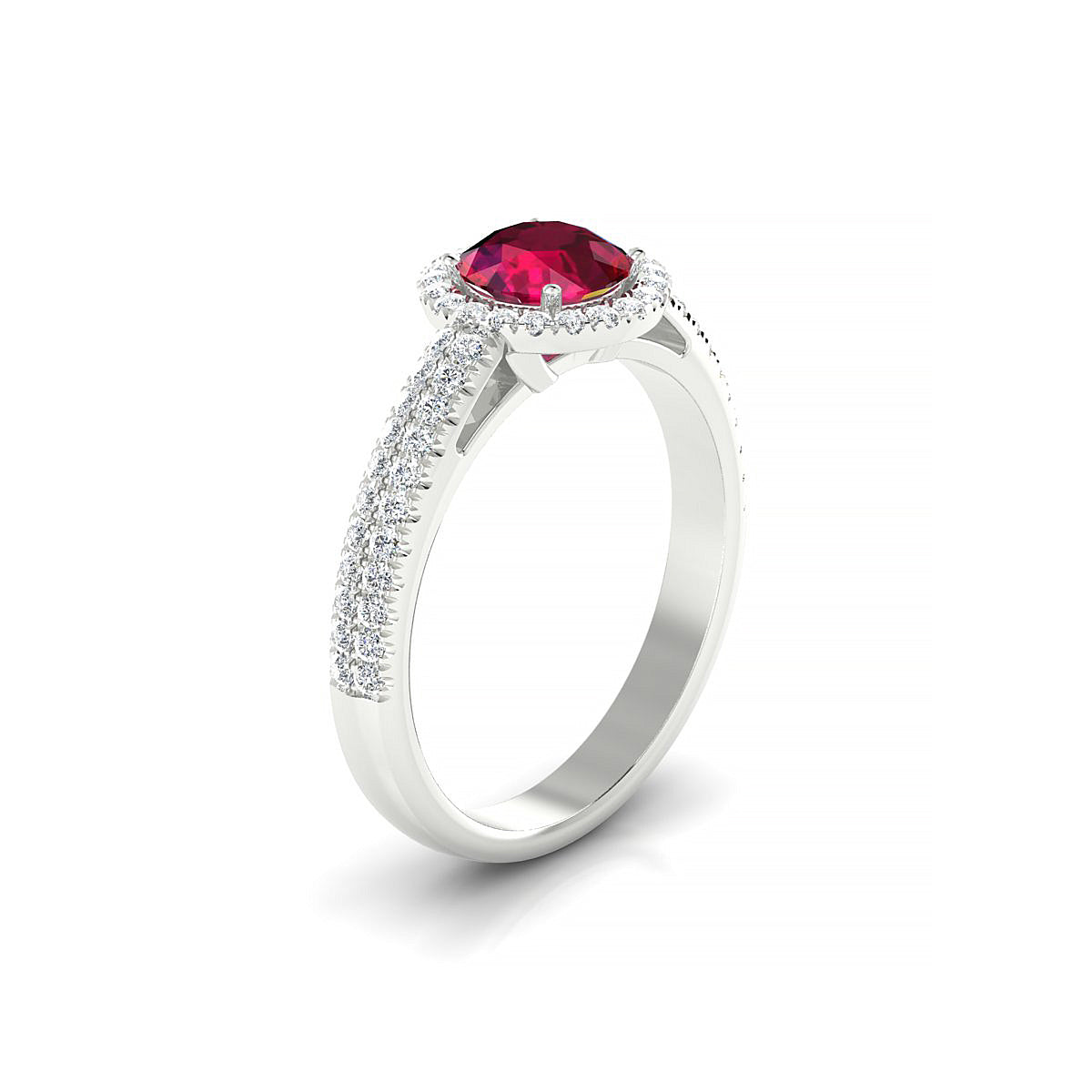 Celeste | 18k White Gold 6 mm Round Ruby Ring