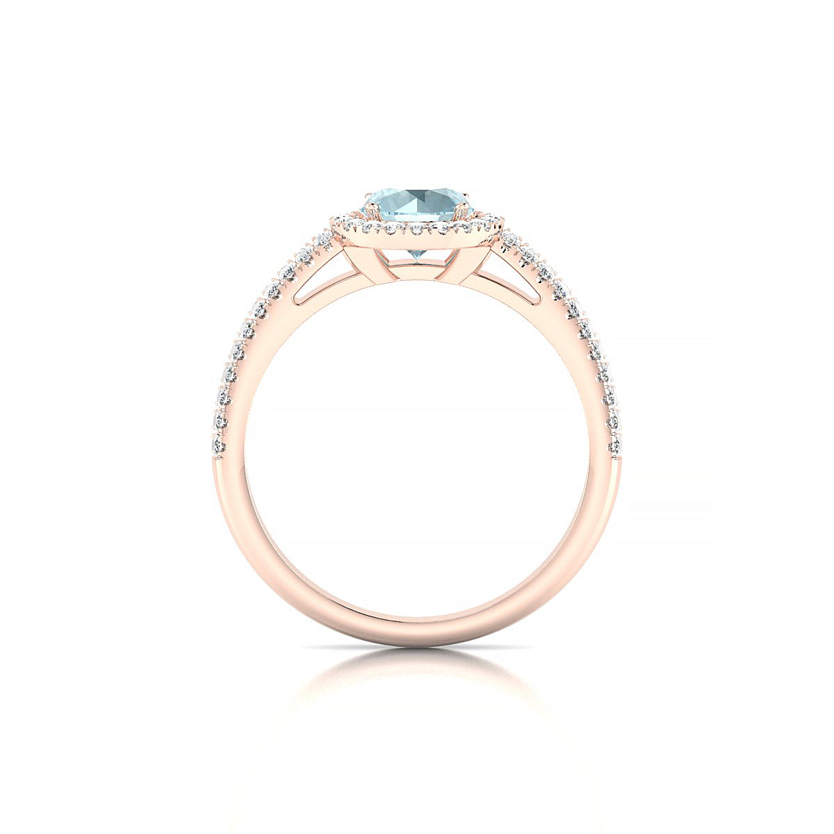 Celeste | 18k Rose Gold 6 mm Round Aquamarine Ring