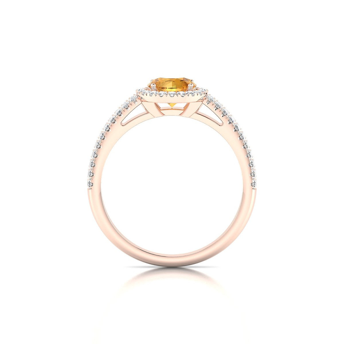 Celeste | 18k Rose Gold 6 mm Round Citrine Ring