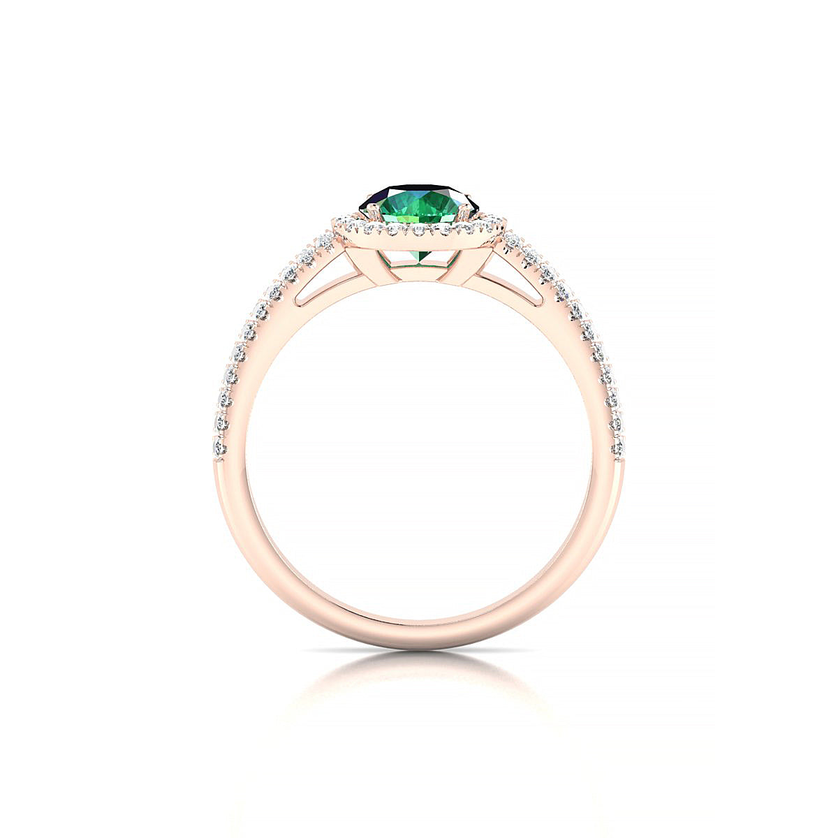 Celeste | 18k Rose Gold 6 mm Round Emerald Ring