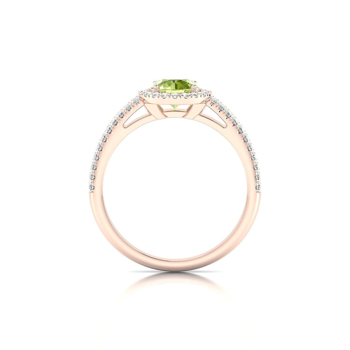 Celeste | 18k Rose Gold 6 mm Round Peridot Ring