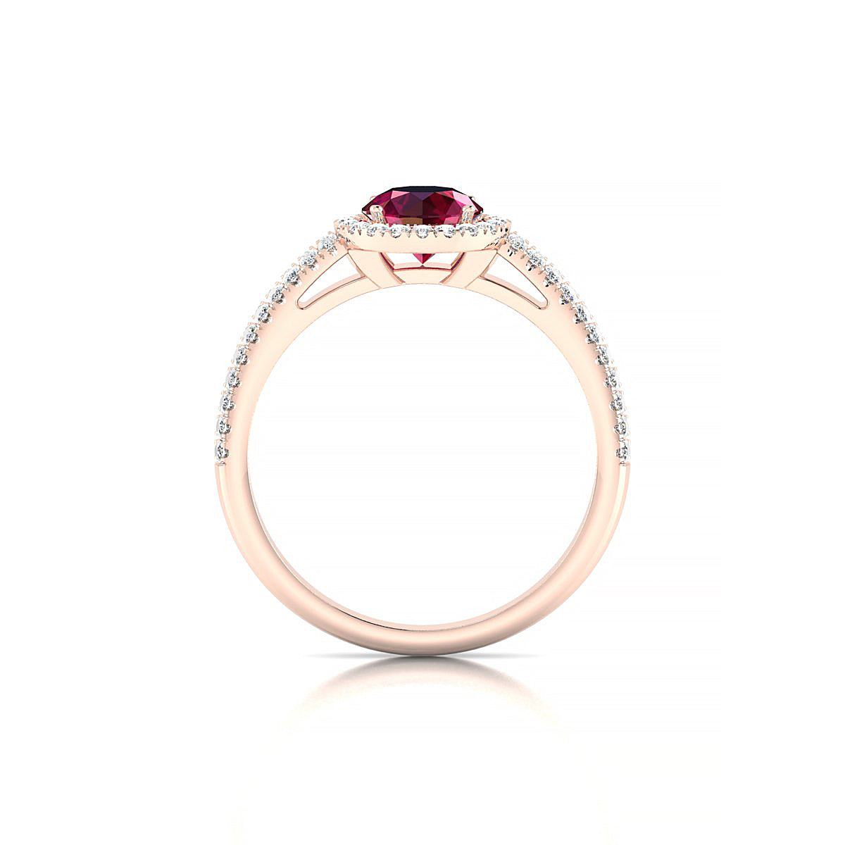 Celeste | 18k Rose Gold 6 mm Round Ruby Ring