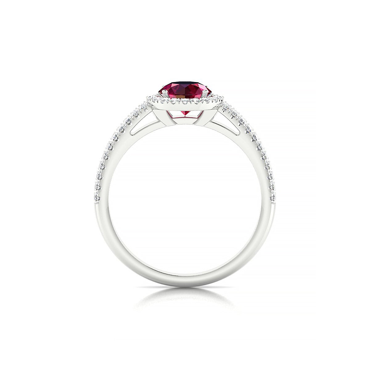 Celeste | 18k White Gold 6 mm Round Ruby Ring