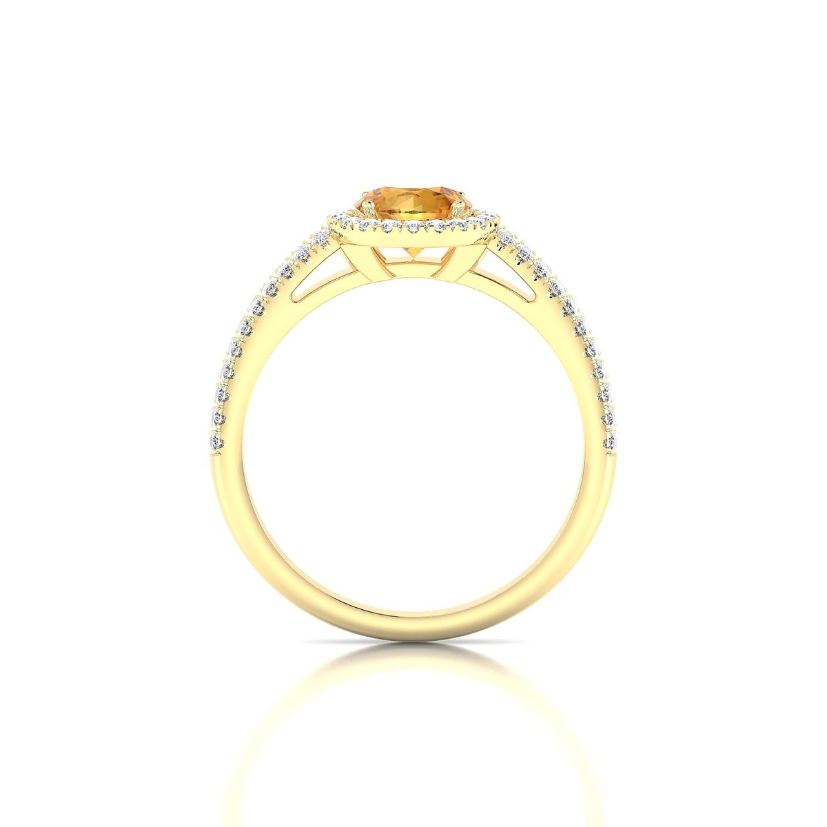 Celeste | 18k Yellow Gold 6 mm Round Citrine Ring
