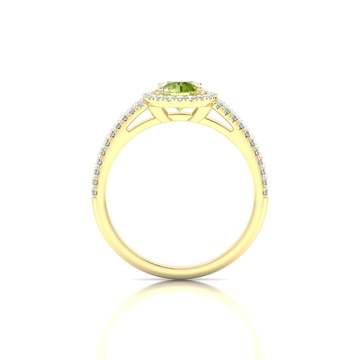 Celeste | 18k Yellow Gold 6 mm Round Peridot Ring