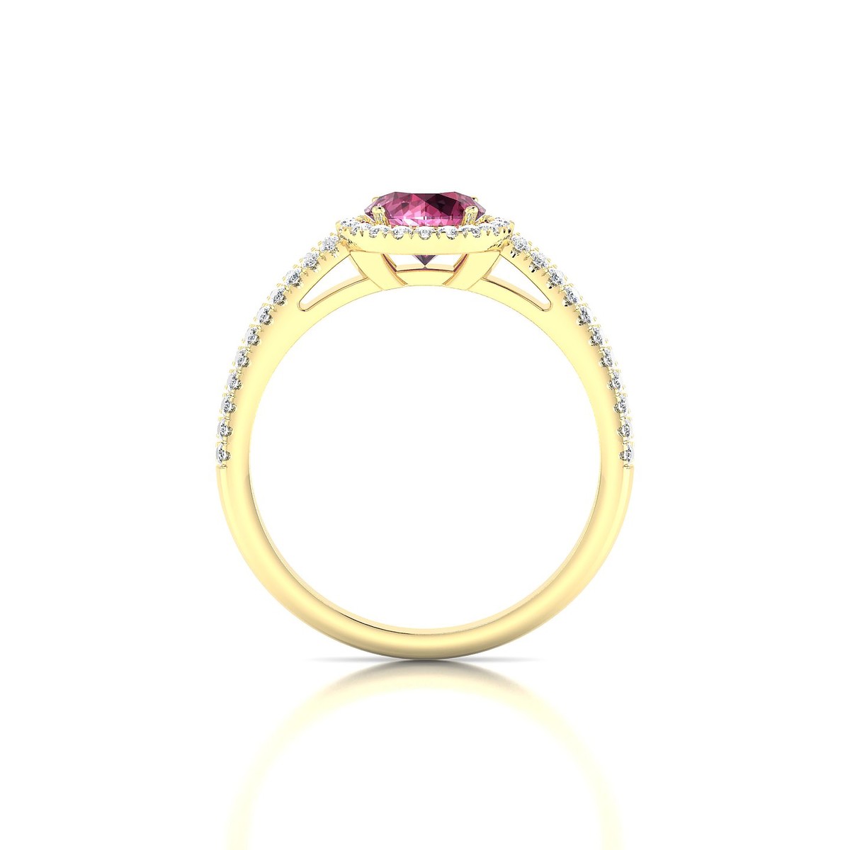 Celeste | 18k Yellow Gold 6 mm Round Rhodolite Ring