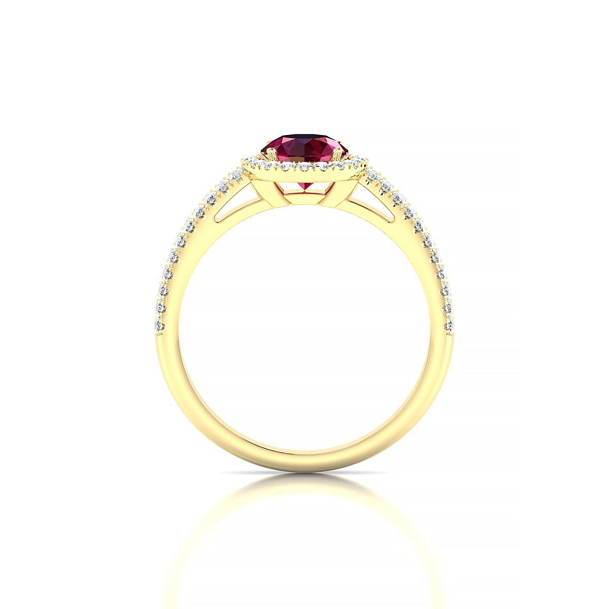 Celeste | 18k Yellow Gold 6 mm Round Ruby Ring