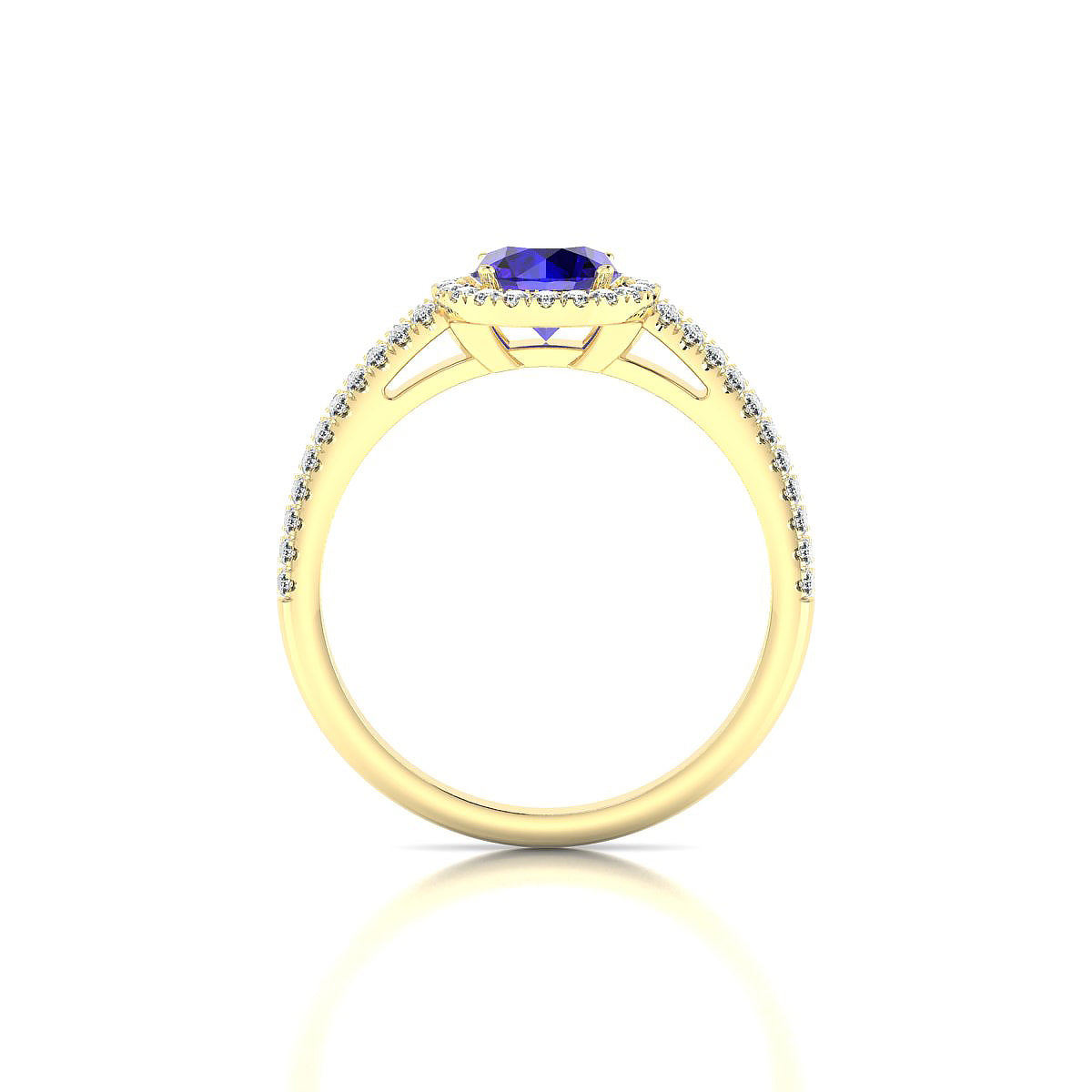 Celeste | 18k Yellow Gold 6 mm Round Tanzanite Ring