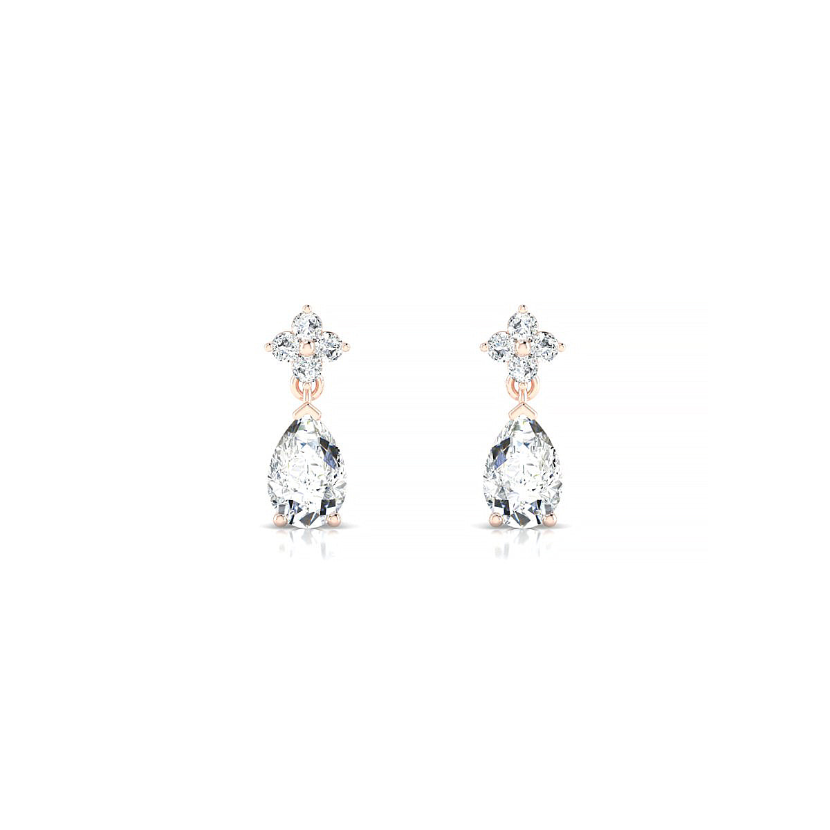 Celestial | 18k Rose Gold 6 x 4 mm Pear Diamond Earrings