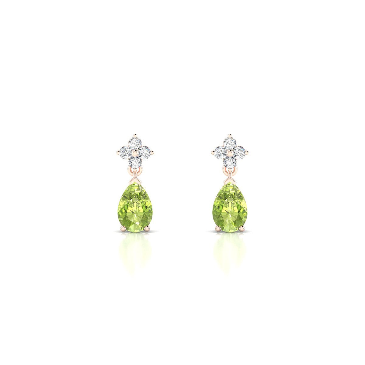 Celestial | 18k Rose Gold 6 x 4 mm Pear Peridot Earrings