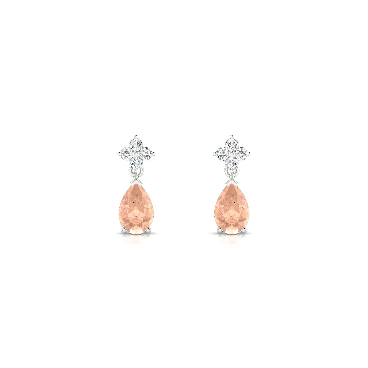 Celestial | 18k White Gold 6 x 4 mm Pear Morganite Earrings