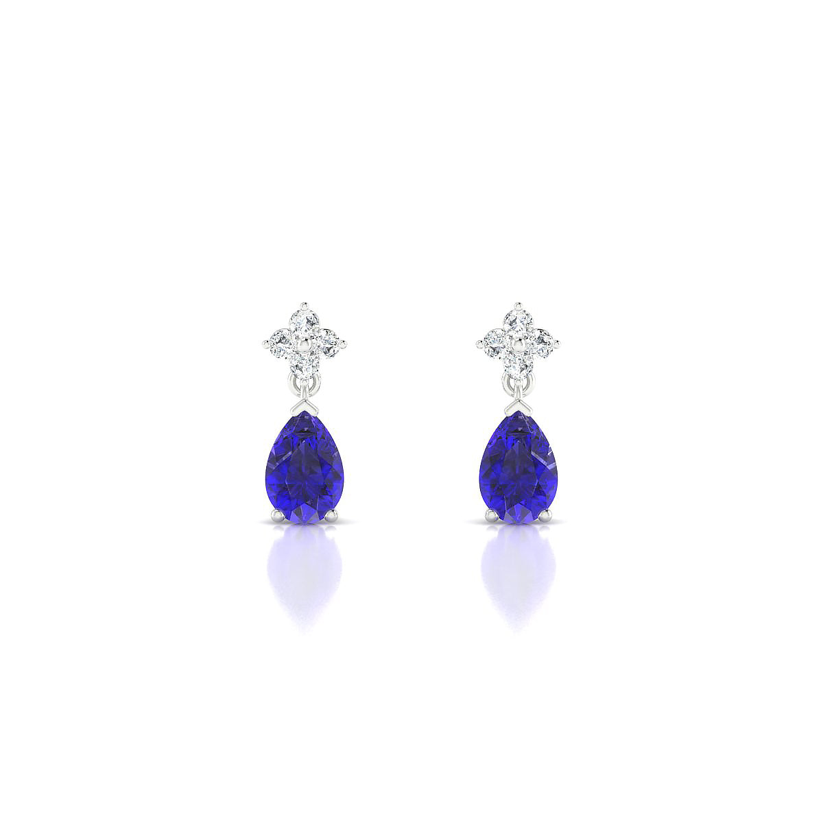Celestial | 18k White Gold 6 x 4 mm Pear Tanzanite Earrings