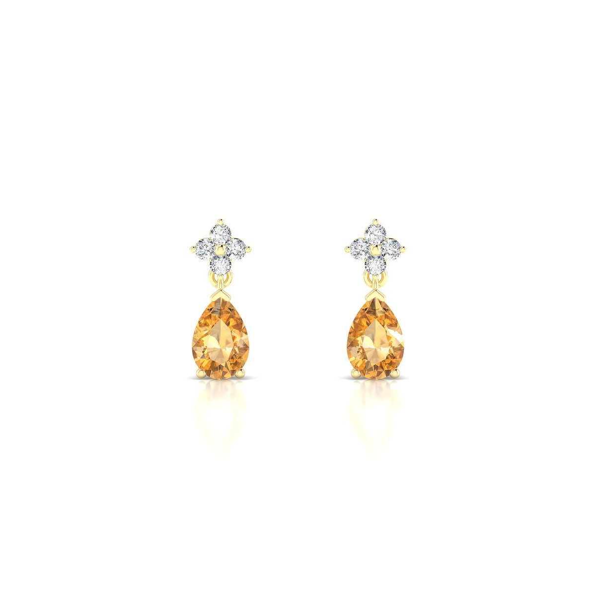 Celestial | 18k Yellow Gold 6 x 4 mm Pear Citrine Earrings