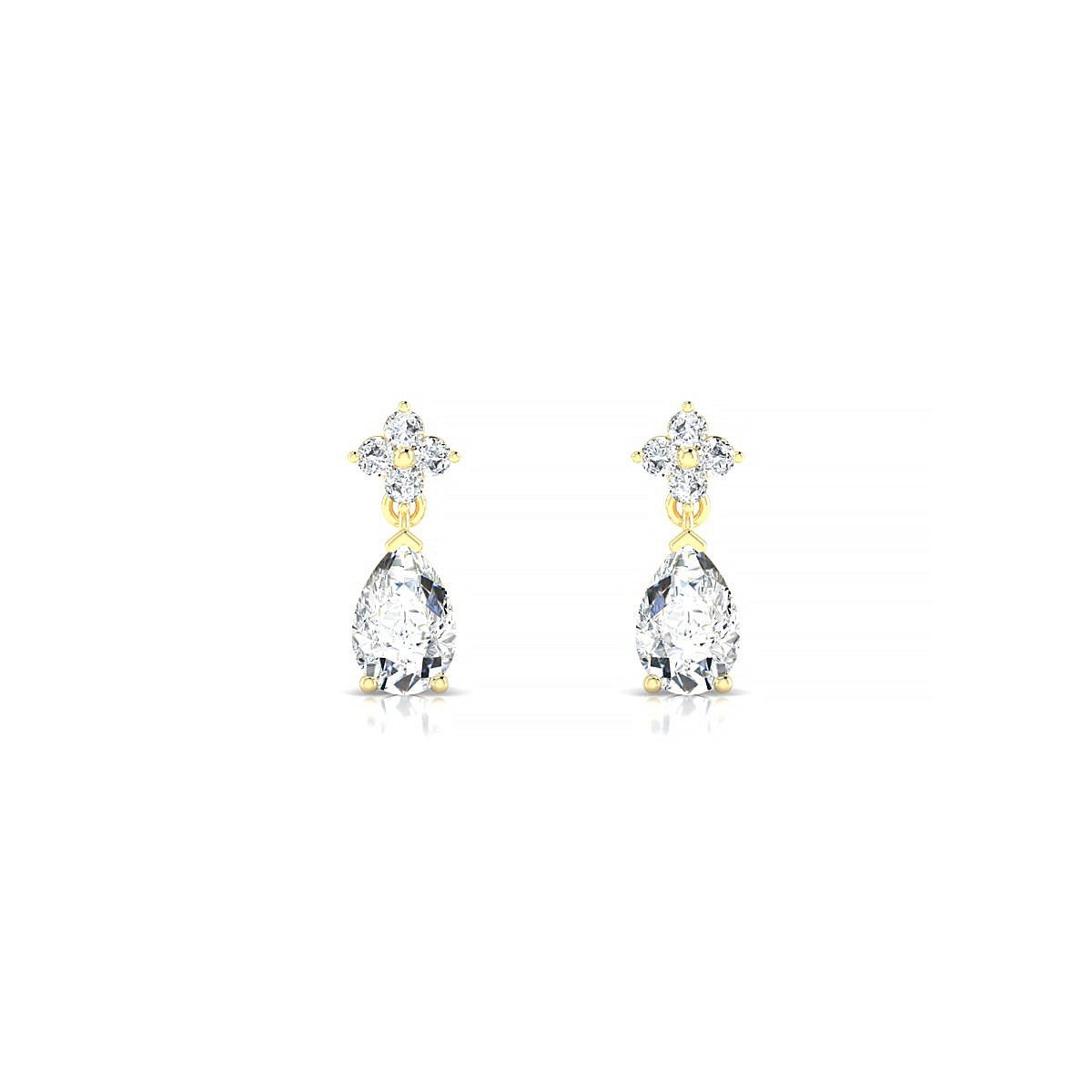 Celestial | 18k Yellow Gold 6 x 4 mm Pear Diamond Earrings