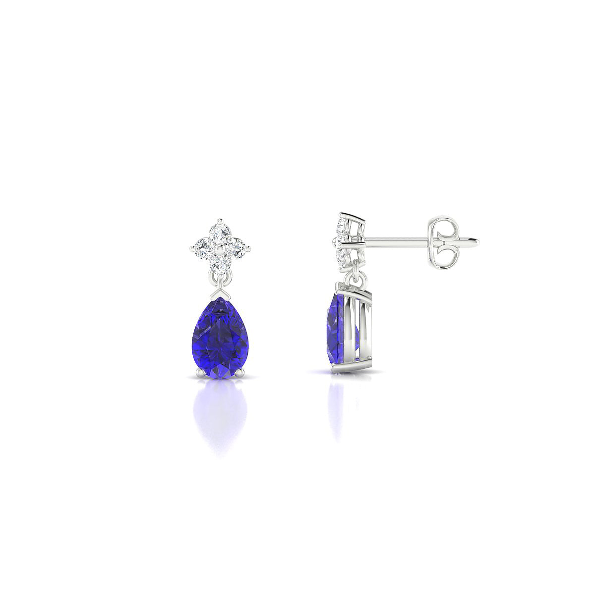 Celestial | 18k White Gold 6 x 4 mm Pear Tanzanite Earrings