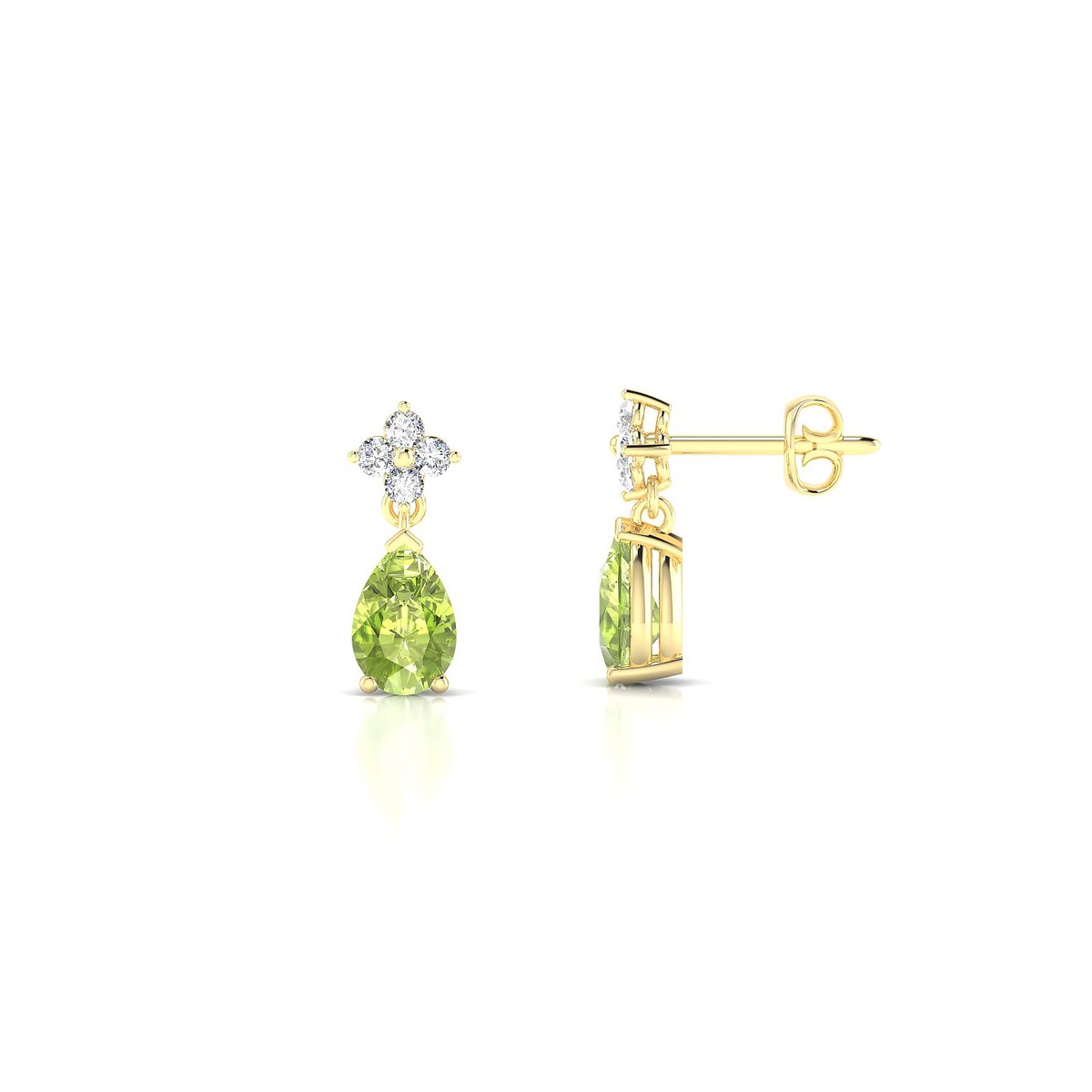 Celestial | 18k Yellow Gold 6 x 4 mm Pear Peridot Earrings