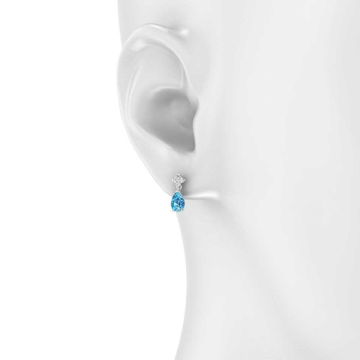 Celestial | 18k White Gold 6 x 4 mm Pear Topaz Earrings