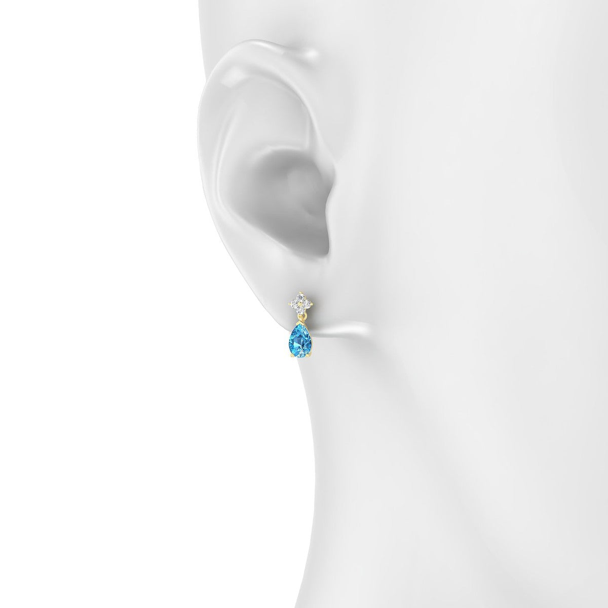 Celestial | 18k Yellow Gold 6 x 4 mm Pear Topaz Earrings