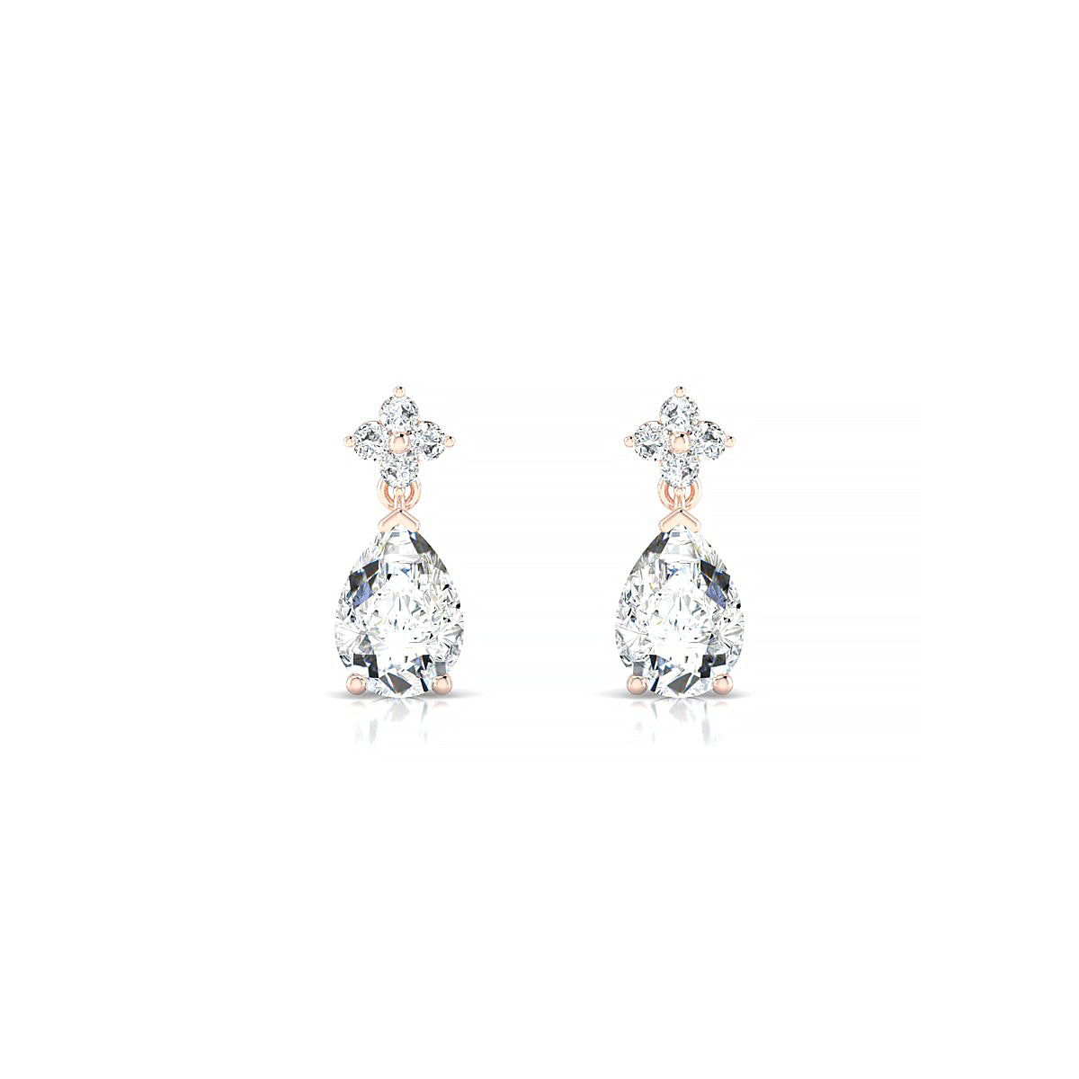 Celestial | 18k Rose Gold 7 x 5 mm Pear Diamond Earrings