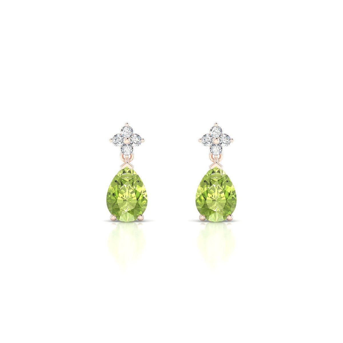 Celestial | 18k Rose Gold 7 x 5 mm Pear Peridot Earrings