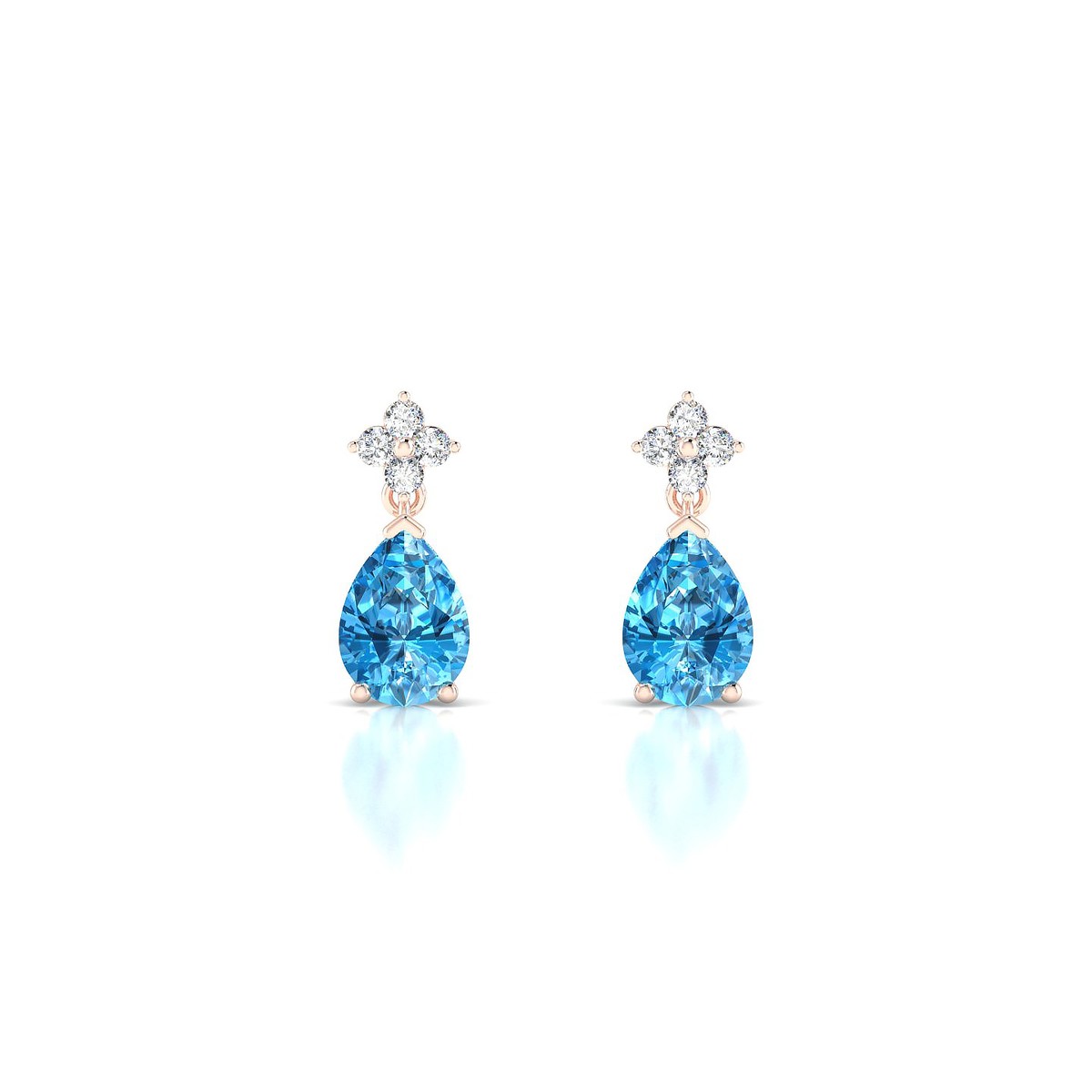Celestial | 18k Rose Gold 7 x 5 mm Pear Topaz Earrings