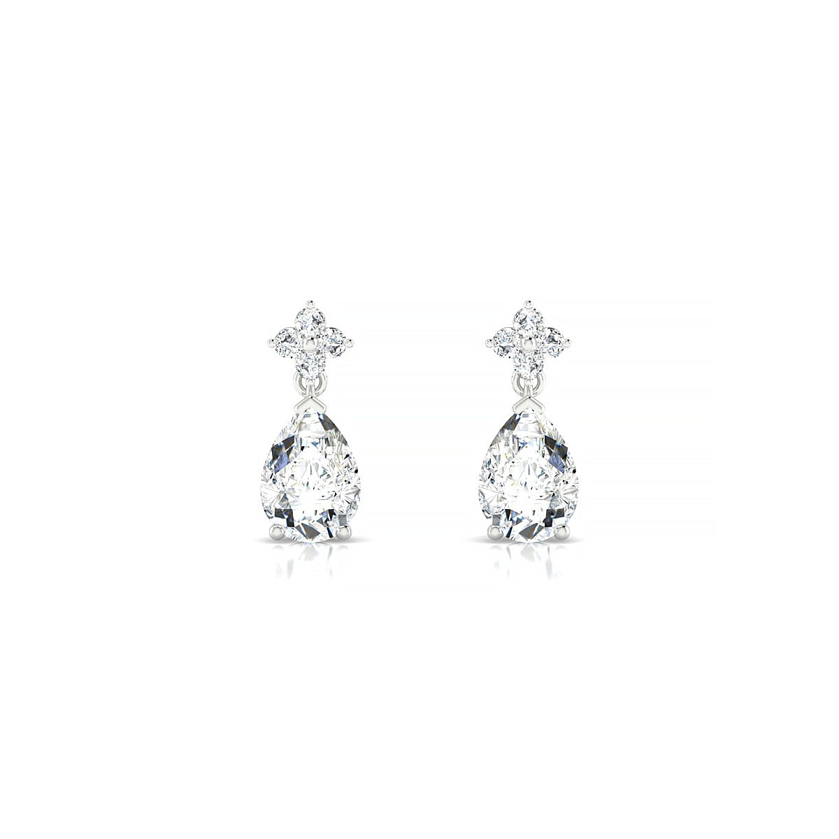 Celestial | 18k White Gold 7 x 5 mm Pear Diamond Earrings