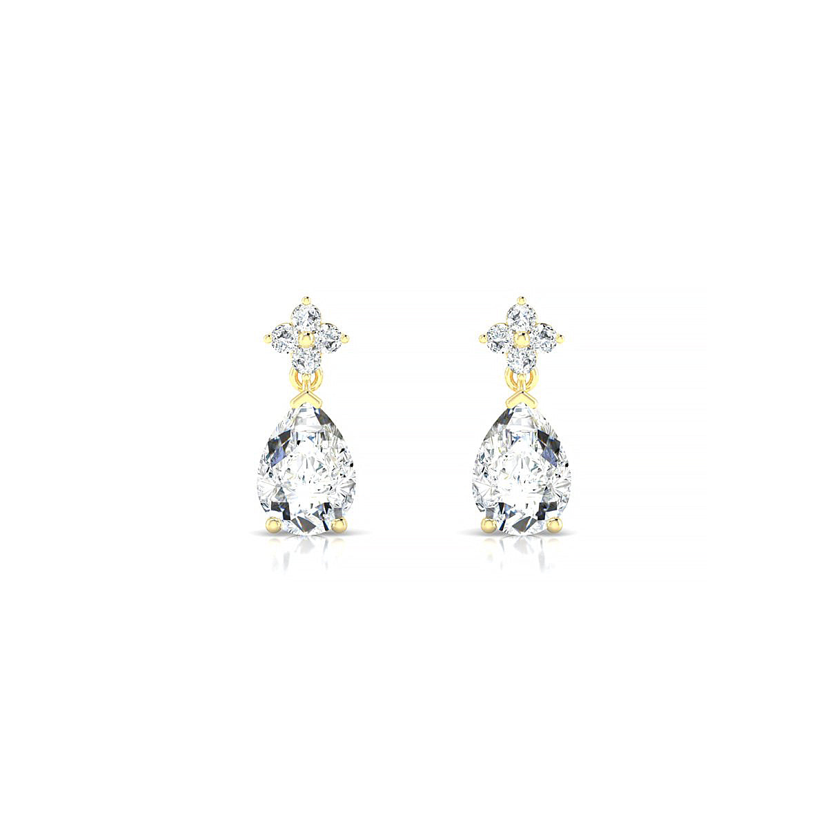 Celestial | 18k Yellow Gold 7 x 5 mm Pear Diamond Earrings