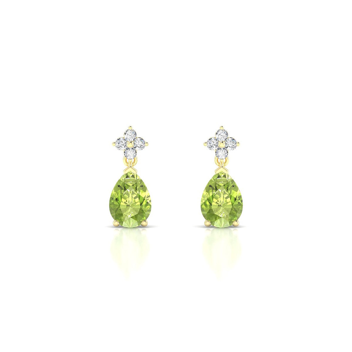 Celestial | 18k Yellow Gold 7 x 5 mm Pear Peridot Earrings