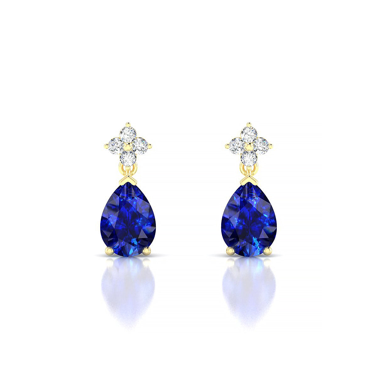 Celestial | 18k Yellow Gold 7 x 5 mm Pear Sapphire Earrings