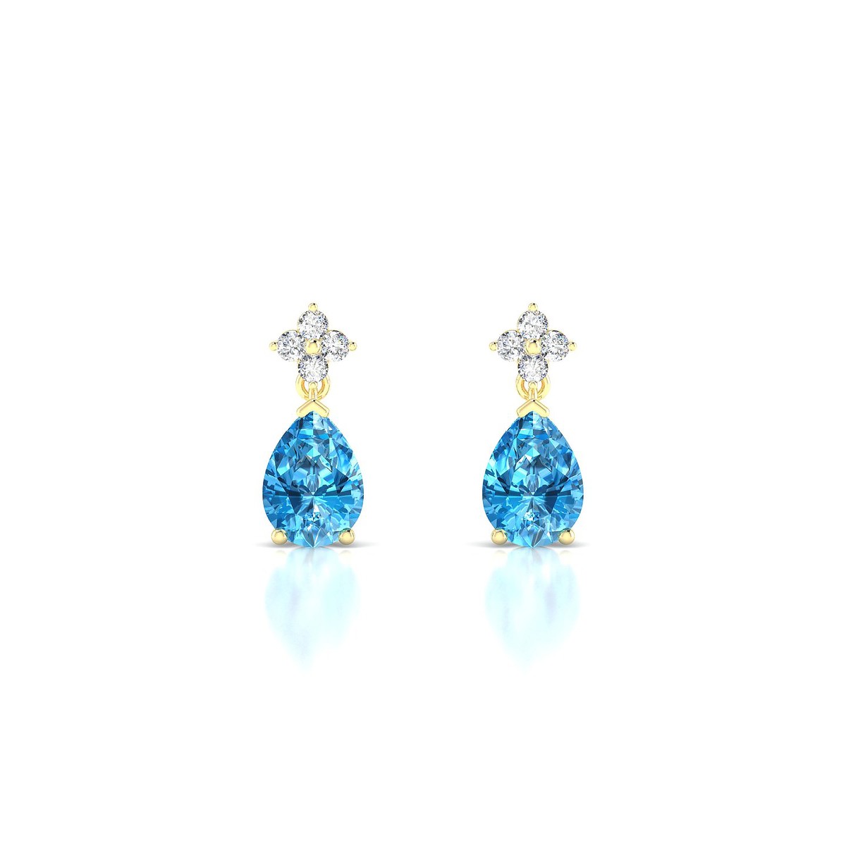 Celestial | 18k Yellow Gold 7 x 5 mm Pear Topaz Earrings