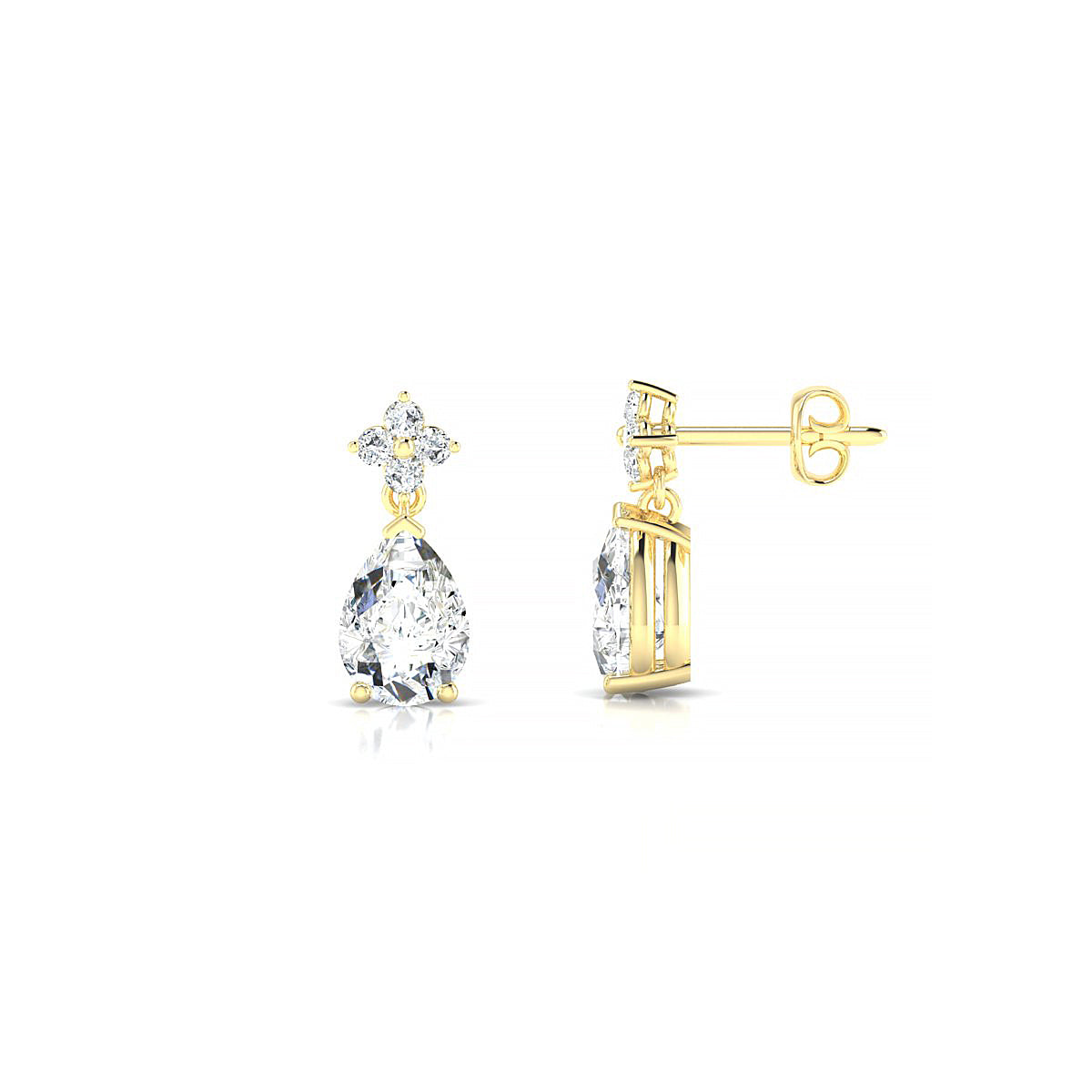 Celestial | 18k Yellow Gold 7 x 5 mm Pear Diamond Earrings