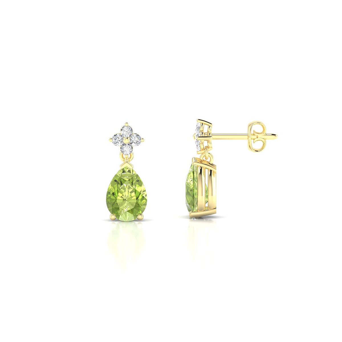 Celestial | 18k Yellow Gold 7 x 5 mm Pear Peridot Earrings