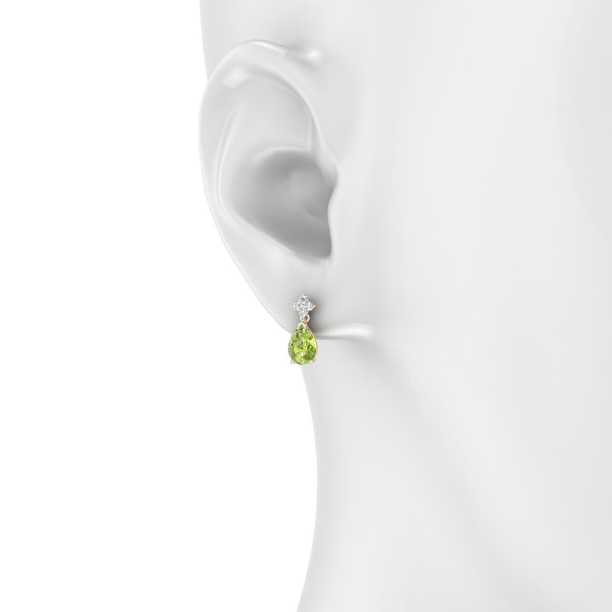 Celestial | 18k Rose Gold 7 x 5 mm Pear Peridot Earrings