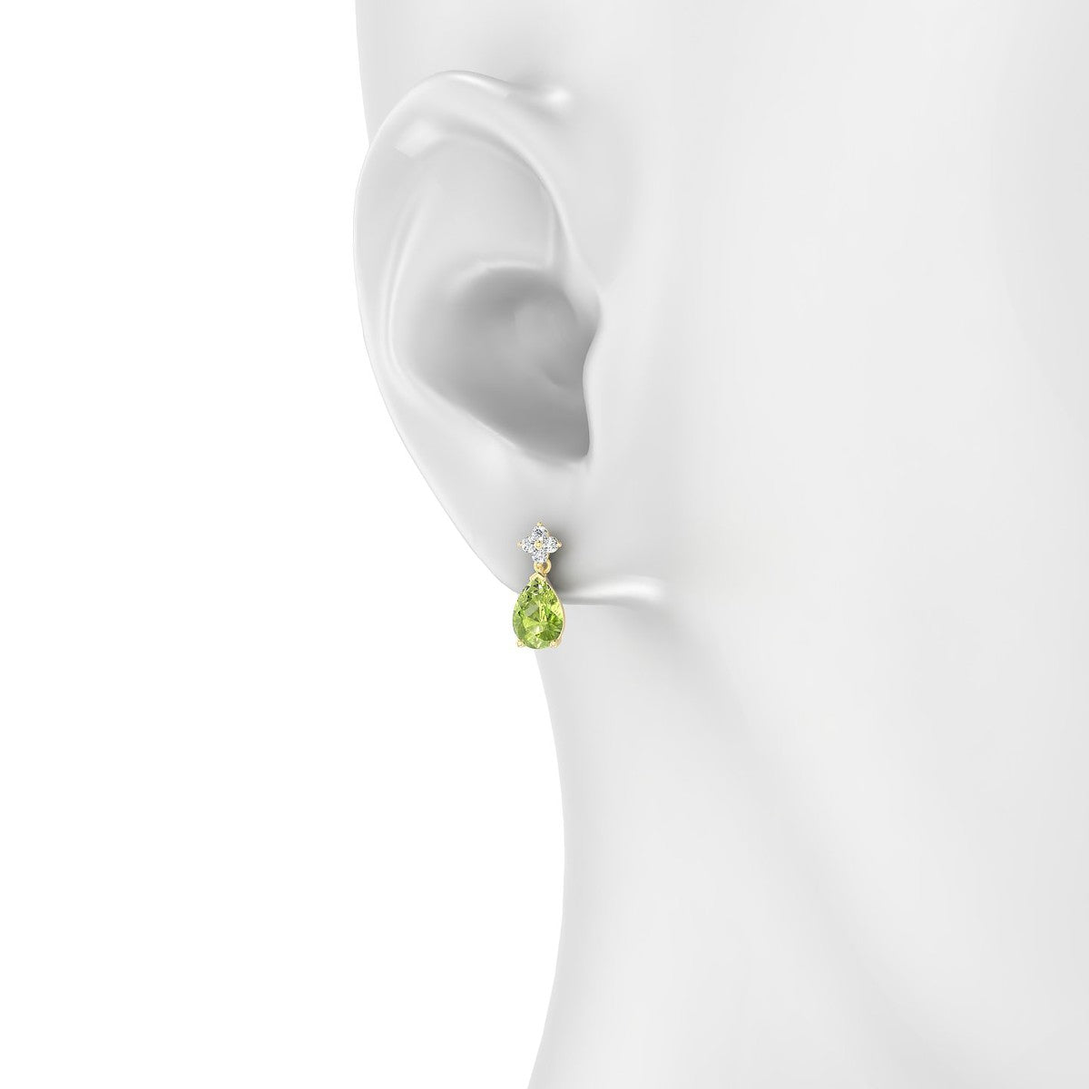 Celestial | 18k Yellow Gold 7 x 5 mm Pear Peridot Earrings