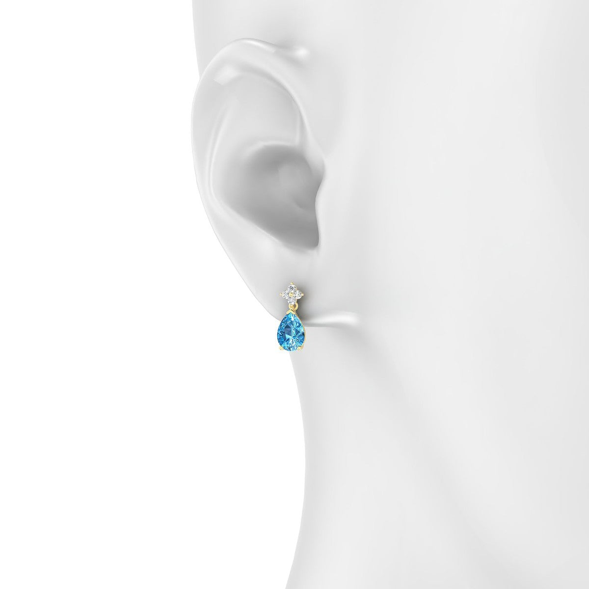 Celestial | 18k Yellow Gold 7 x 5 mm Pear Topaz Earrings