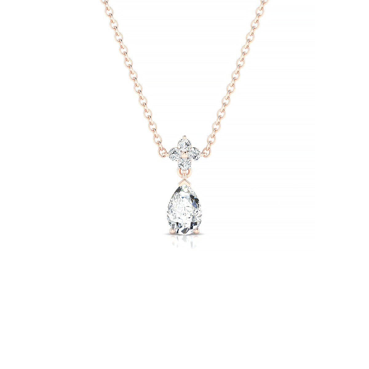 Celestial | 18k Rose Gold 6 x 4 mm Pear Diamond Pendant
