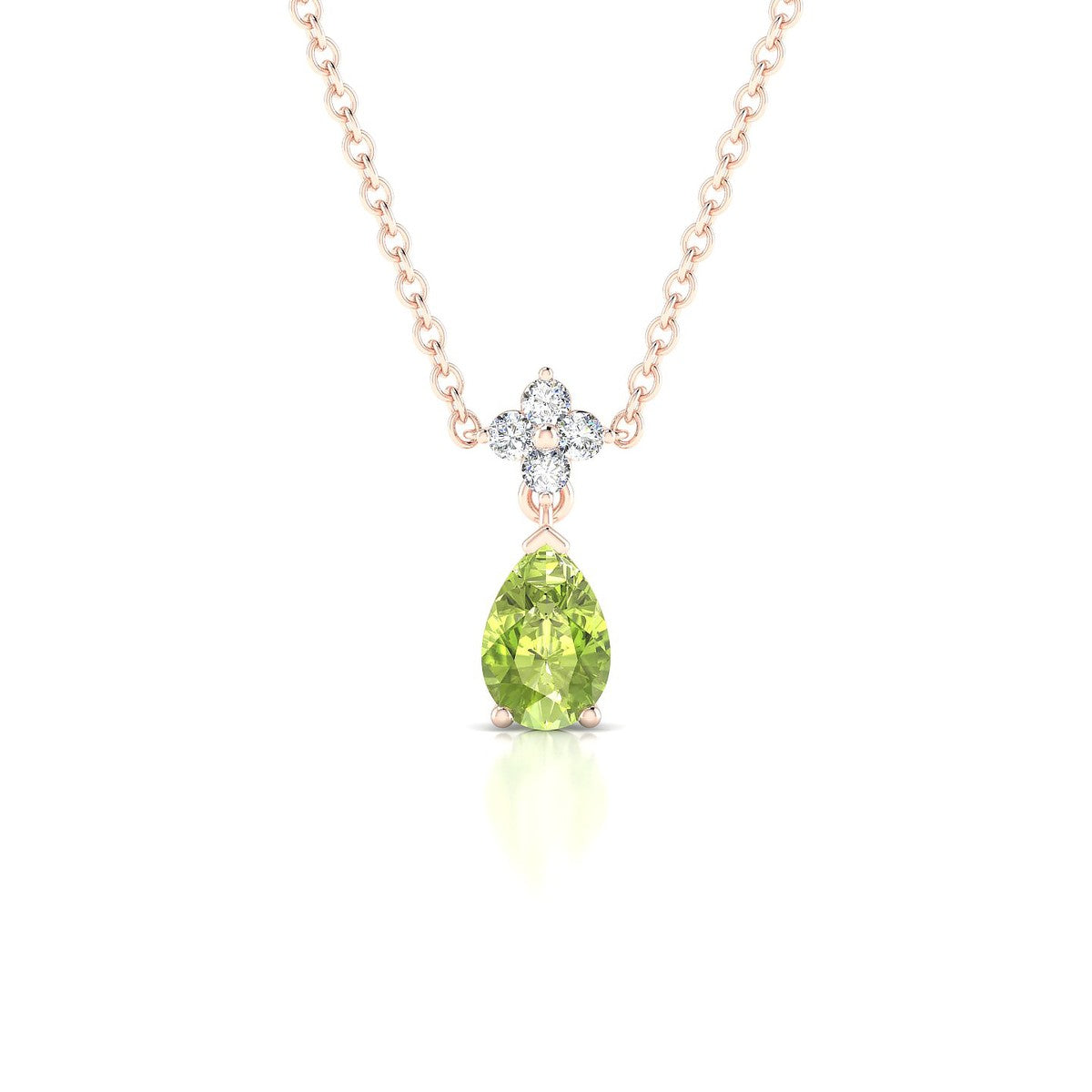 Celestial | 18k Rose Gold 6 x 4 mm Pear Peridot Pendant