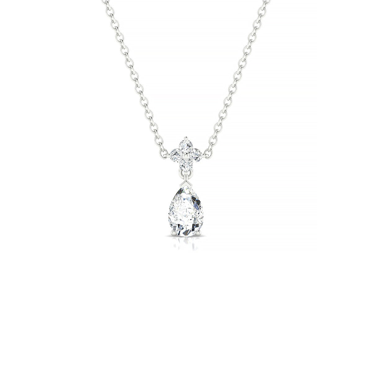 Celestial | 18k White Gold 6 x 4 mm Pear Diamond Pendant