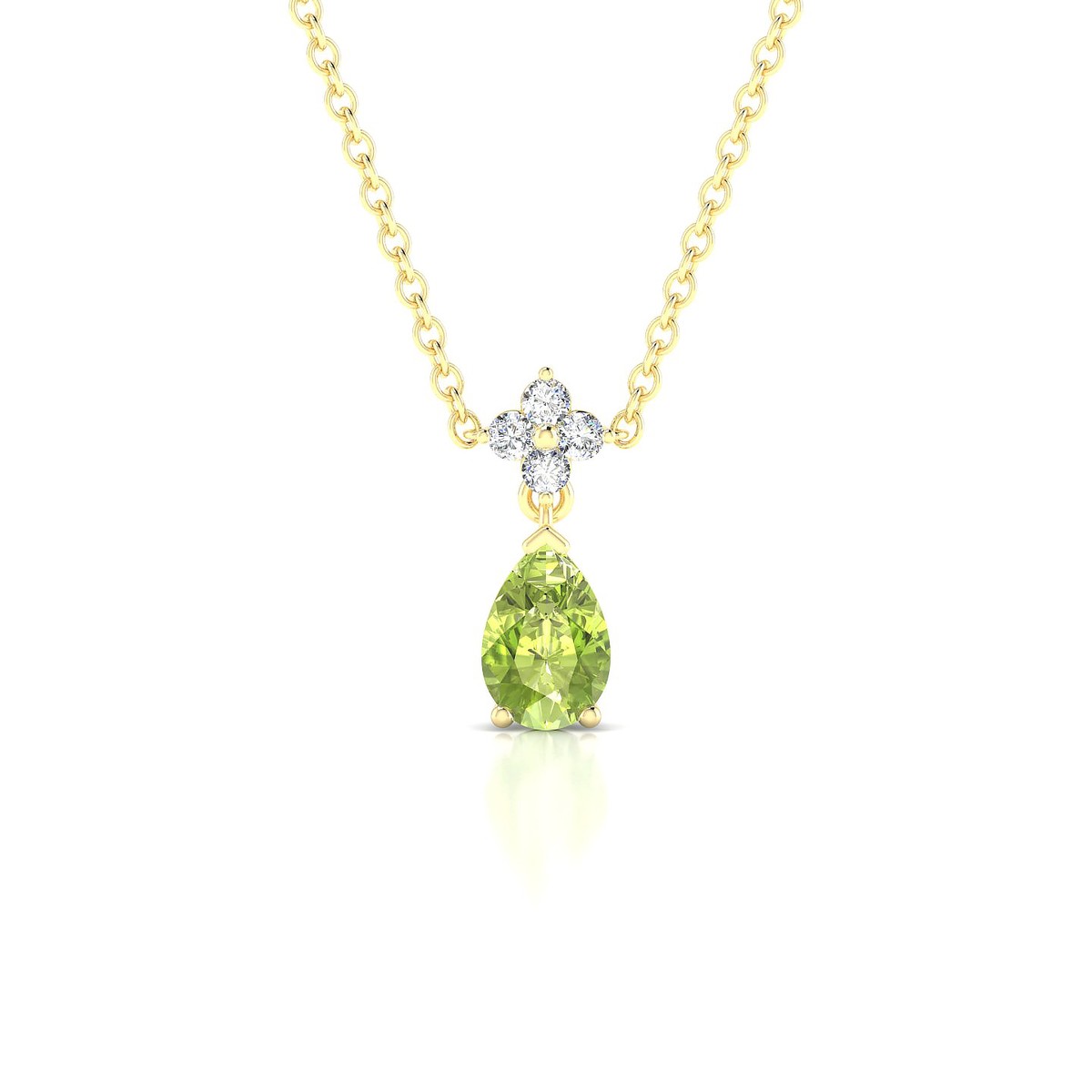 Celestial | 18k Yellow Gold 6 x 4 mm Pear Peridot Pendant