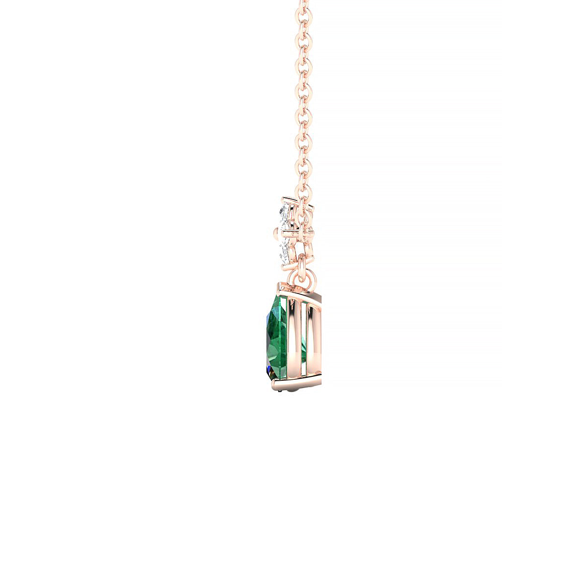 Celestial | 18k Rose Gold 6 x 4 mm Pear Emerald Pendant