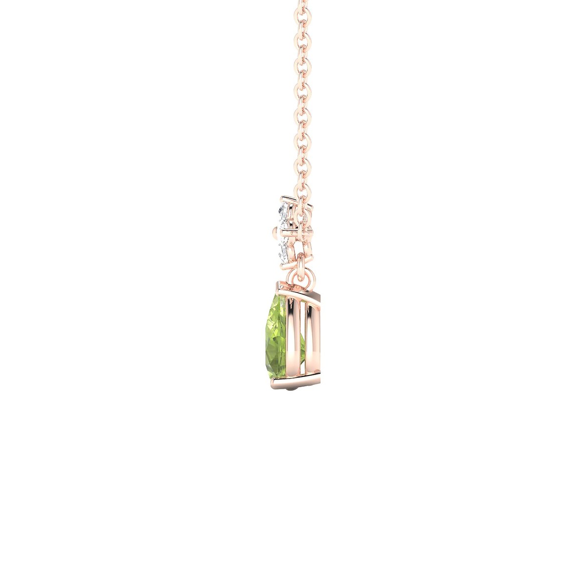 Celestial | 18k Rose Gold 6 x 4 mm Pear Peridot Pendant