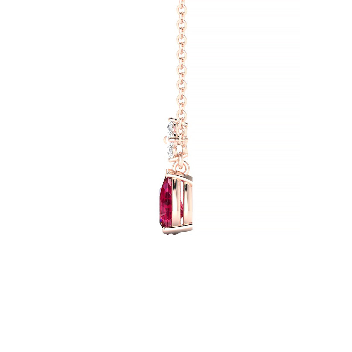 Celestial | 18k Rose Gold 6 x 4 mm Pear Ruby Pendant