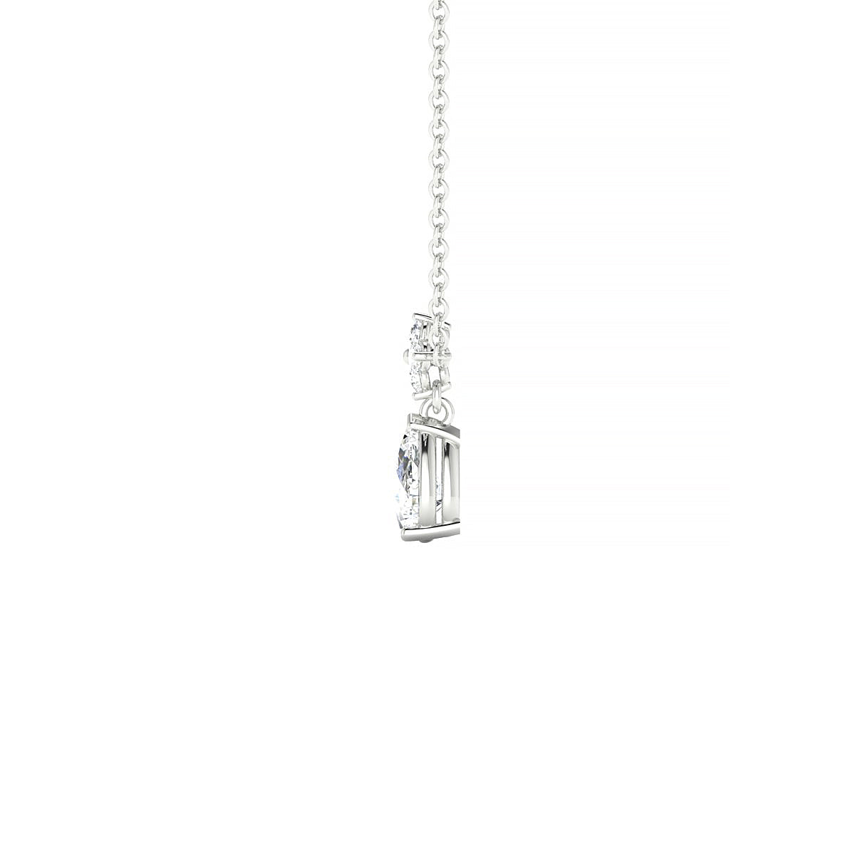 Celestial | 18k White Gold 6 x 4 mm Pear Diamond Pendant