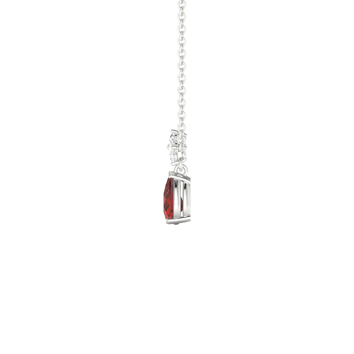 Celestial | 18k White Gold 6 x 4 mm Pear Garnet Pendant