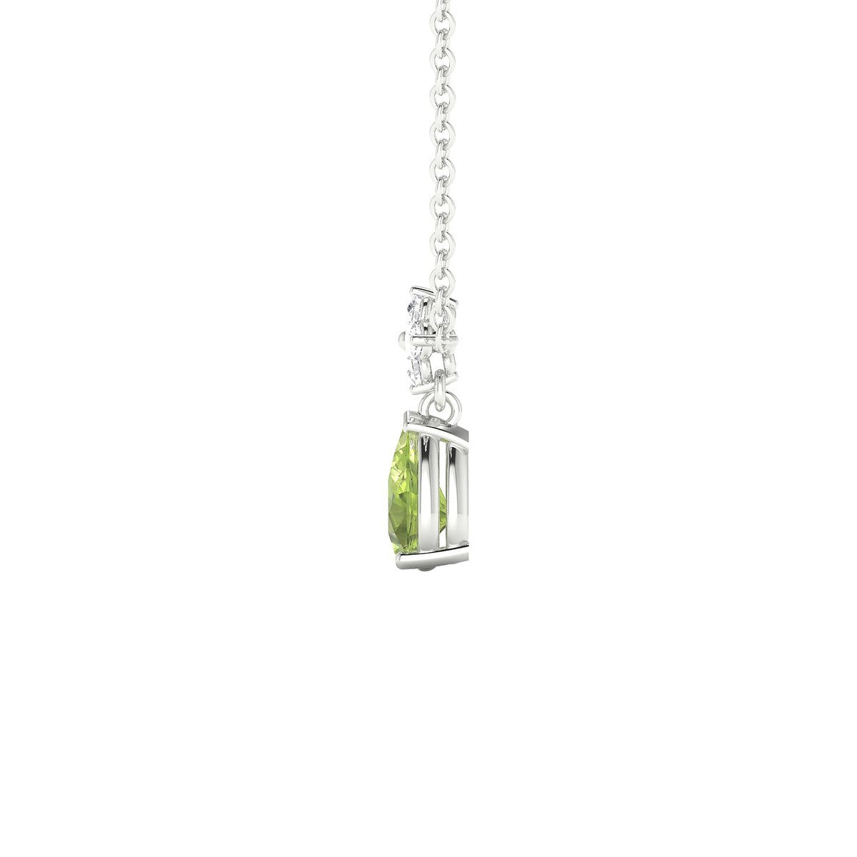 Celestial | 18k White Gold 6 x 4 mm Pear Peridot Pendant