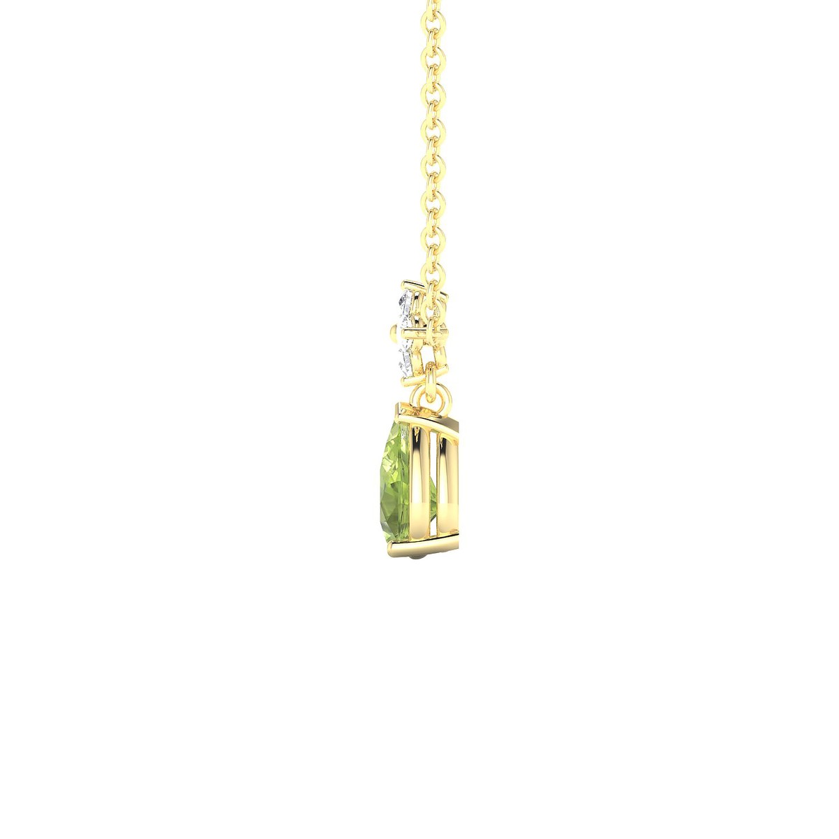 Celestial | 18k Yellow Gold 6 x 4 mm Pear Peridot Pendant